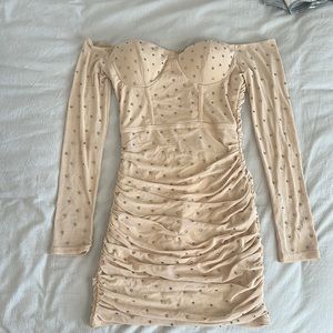 Windsor rhinestone off the shoulder dress!